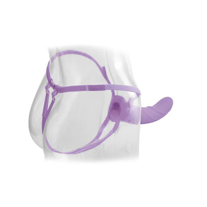 FETISH FANTASY ELITE - ARNÉS CON DILDO HUECO CON VIBRACIÓN 20 CM PÚRPURA