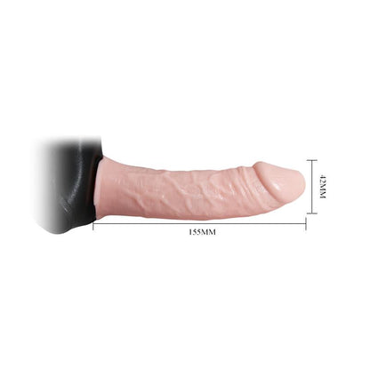 BAILE - ARNÉS CON DILDO HUECO Y VIBRACIÓN 15.5 X 4.2 CM NATURAL