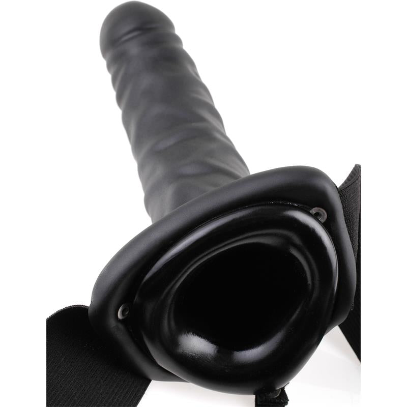 FETISH FANTASY SERIES - ARNÉS CON DILDO HUECO Y VIBRACIÓN 8 NEGRO