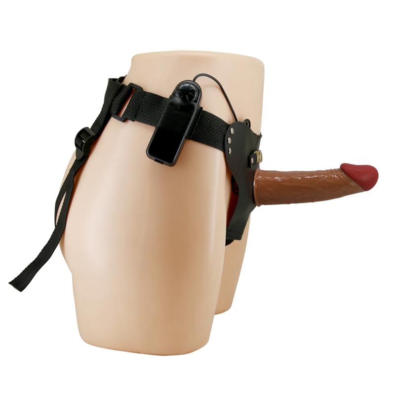 PRETTYLOVE - ARNÉS CON DILDO HUECO Y VIBRACIÓN CON CONTROL REMOTO STARKS