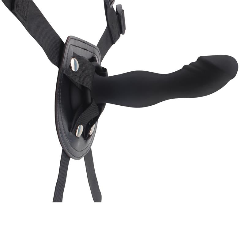 CHISA - ARNÉS CON DILDO RUMPY SILICONA NEGRO