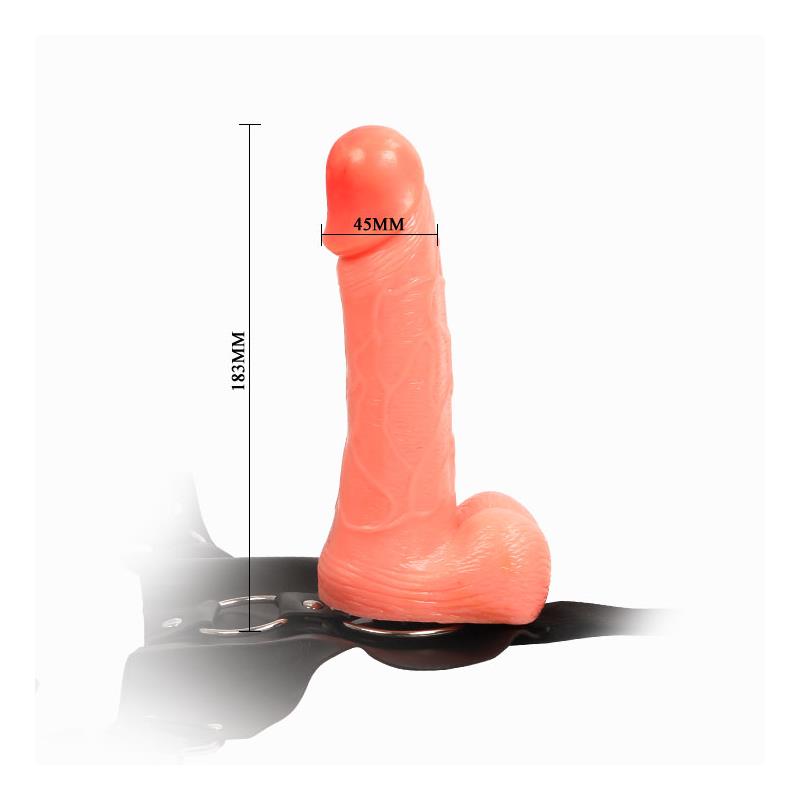 BAILE - ARNÉS CON DILDO Y TESTÍCULOS NATURAL 18,3 CM
