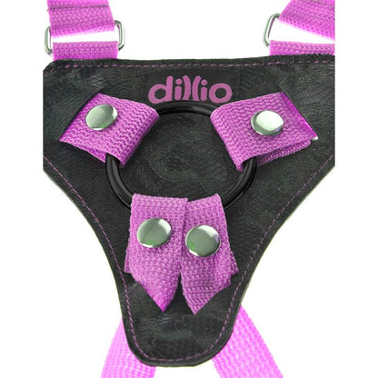 DILLIO - ARNÉS CON TIRANTES Y DILDO 19 CM-7 ROSA