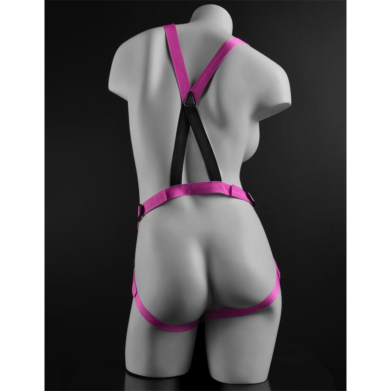 DILLIO - ARNÉS CON TIRANTES Y DILDO 19 CM-7 ROSA