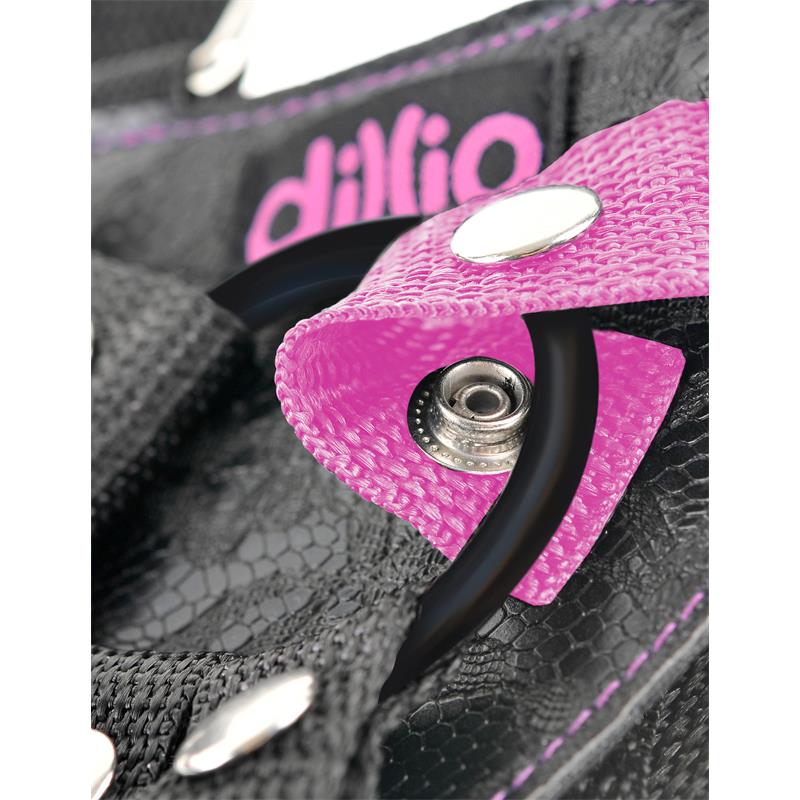 DILLIO - ARNÉS CON TIRANTES Y DILDO 19 CM-7 ROSA