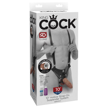KING COCK - ARNÉS CON TIRANTES Y DILDO HUECO 10 BRONCEADO