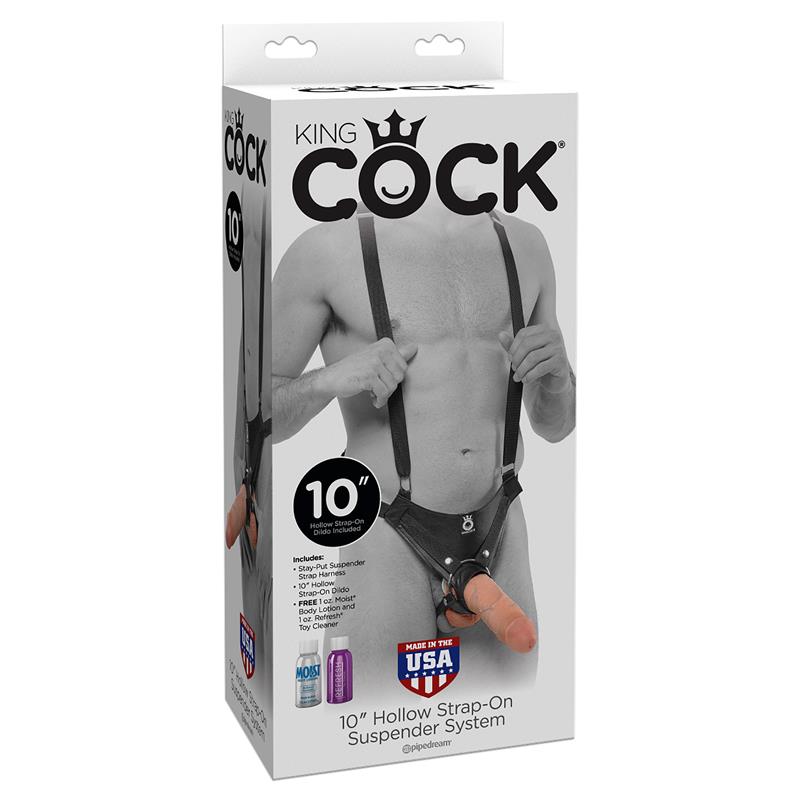 KING COCK - ARNÉS CON TIRANTES Y DILDO HUECO 10