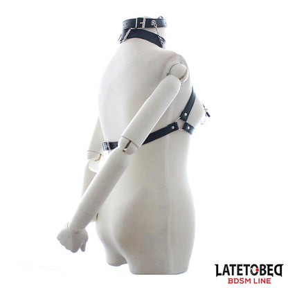 LATETOBED BDSM LINE - ARNÉS DE BONDAGE COPAS ABIERTAS, MORDAZA Y PINZAS PARA PEZONES