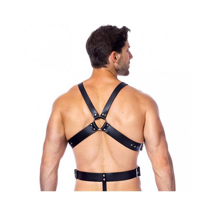BONDAGE PLAY - ARNÉS DE CUERO AJUSTABLE CON AROS