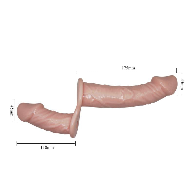 BAILE - ARNÉS DILDO DOBLE CON VIBRACIÓN NATURAL