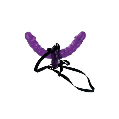 FETISH FANTASY SERIES - ARNÉS DOBLE 15 CM PÚRPURA