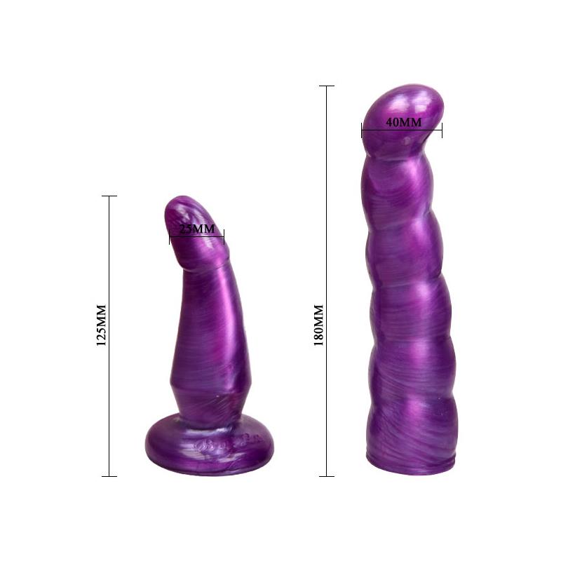 BAILE - ARNÉS ANAL Y VAGINAL FEMENINO LILA PUNTO G 17 CM