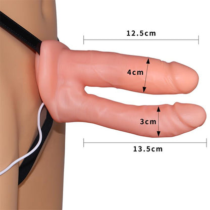 LOVETOY - ARNÉS PENE DOBLE HUECO CON VIBRACIÓN