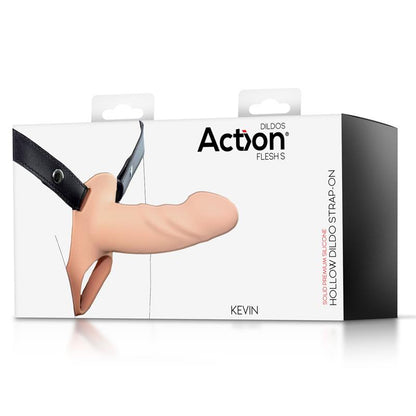 ACTION - ARNÉS STRAP-ON CON DILDO HUECO SILICONA PREMIUM TALLA S