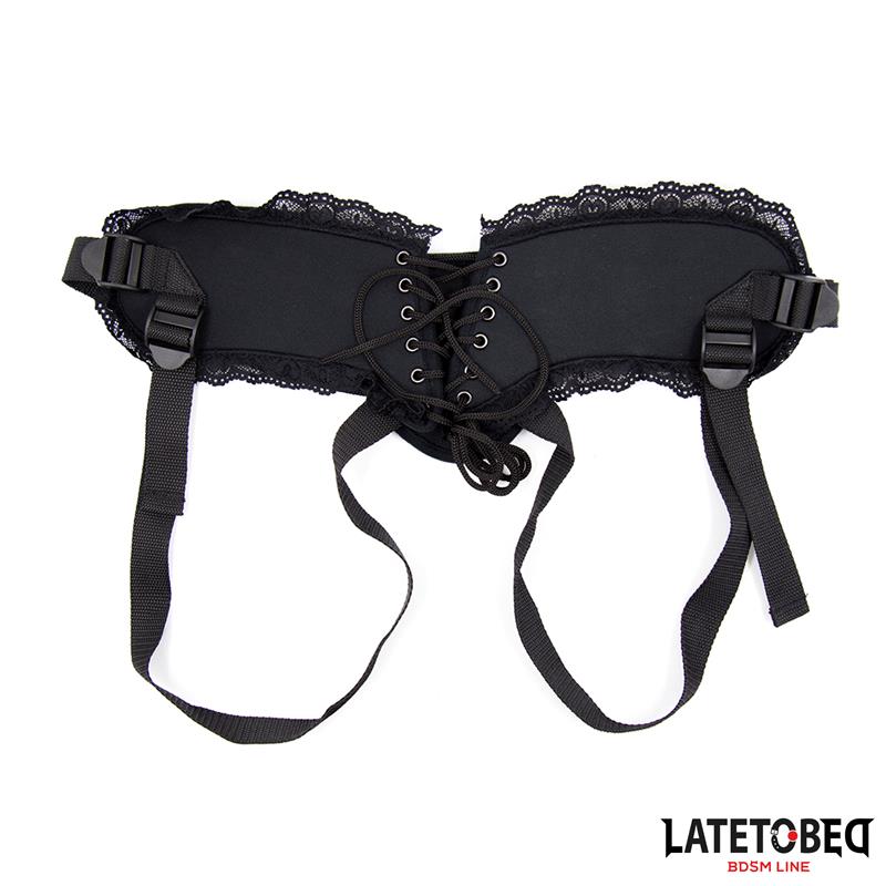 LATETOBED BDSM LINE - ARNÉS STRAP ON ENCAJE CON ANILLO SILICONA AJUSTABLE