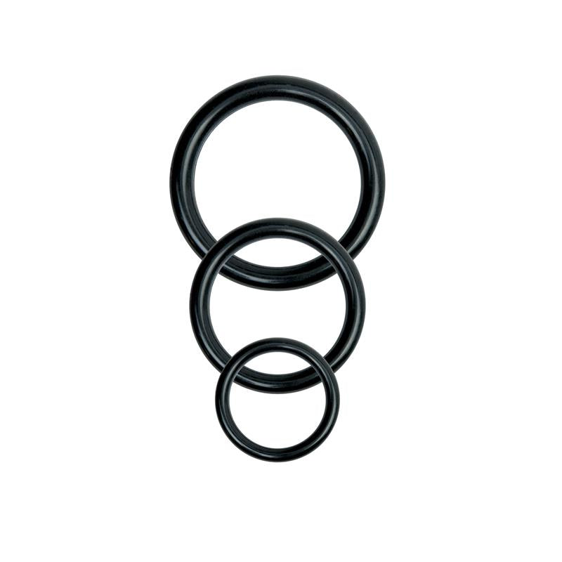 BASIX RUBBER WORKS - ARNÉS UNIVERSAL TALLA GRANDE CON 3 AROS DE SILICONA