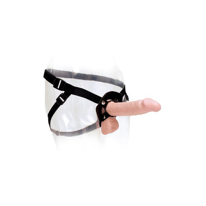 BASIX RUBBER WORKS - ARNÉS UNIVERSAL TALLA GRANDE CON 3 AROS DE SILICONA
