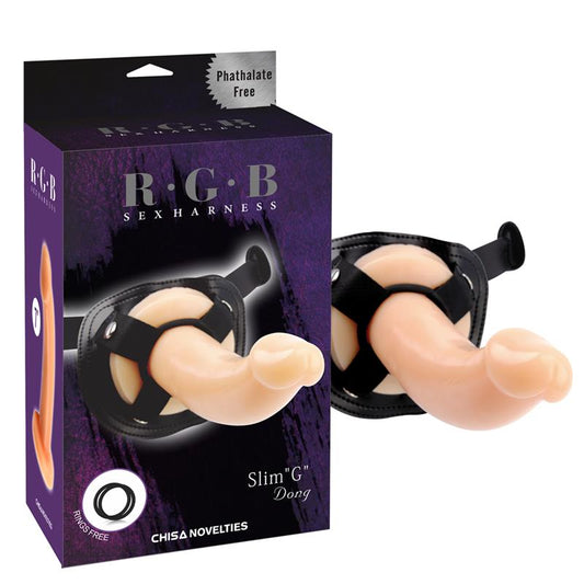 CHISA - ARNÉS Y DILDO SLIM G 19 CM NATURAL
