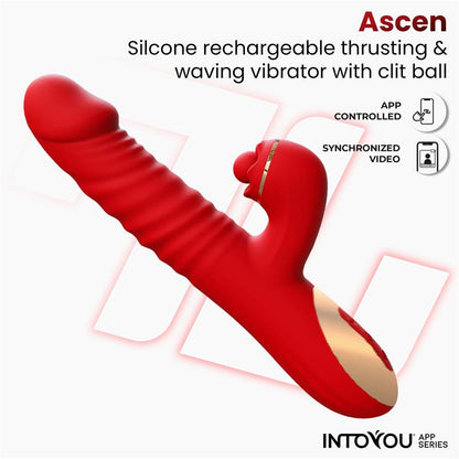 INTOYOU APP SERIES - ASCEN VIBRADOR CON THRUSTING Y WAVING Y APP USB MAGNÉTICO