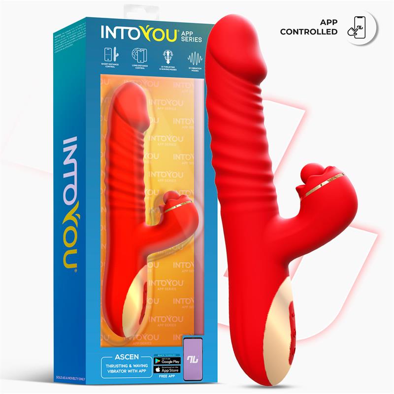 INTOYOU APP SERIES - ASCEN VIBRADOR CON THRUSTING Y WAVING Y APP USB MAGNÉTICO