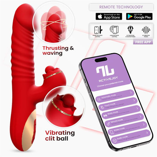 Ascen Vibrador con Thrusting y Waving y APP USB Magnético