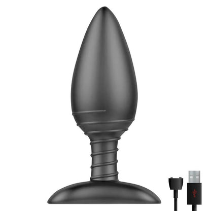 ACTION - ASHER PLUG ANAL CON CONTROL REMOTO USB MAGNÉTICO NEGRO