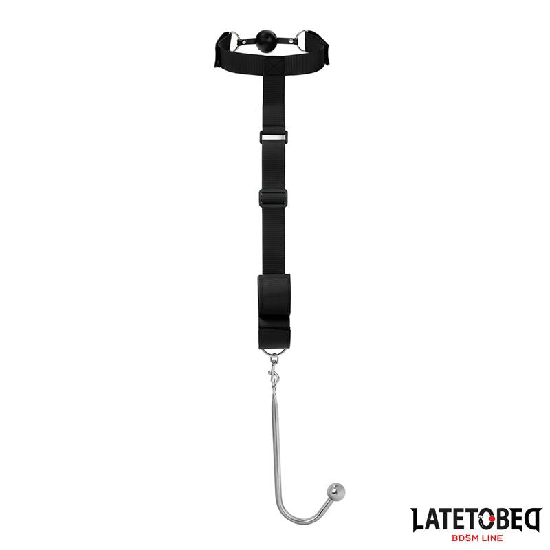 LATETOBED BDSM LINE - ATADURAS CON MORDAZA, ESPOSAS Y GANCHO ANAL