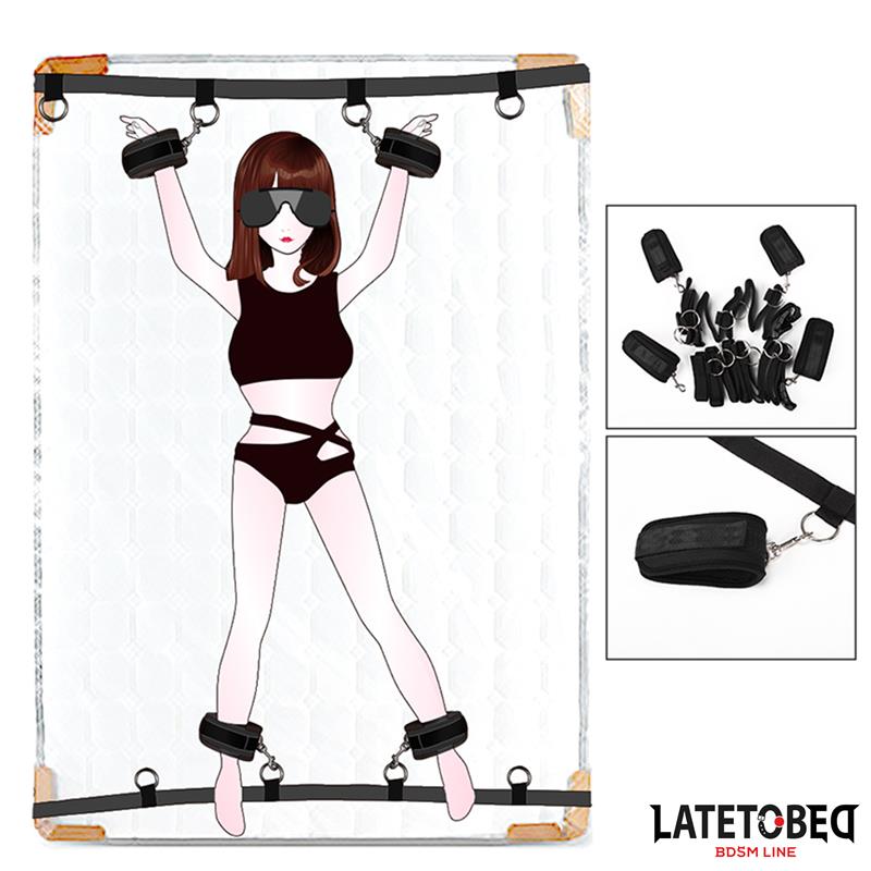 LATETOBED BDSM LINE - ATADURAS PARA LA CAMA CON 4 ENGANCHES