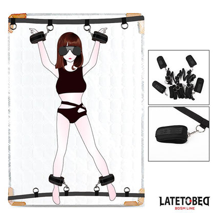 LATETOBED BDSM LINE - ATADURAS PARA LA CAMA CON 4 ENGANCHES