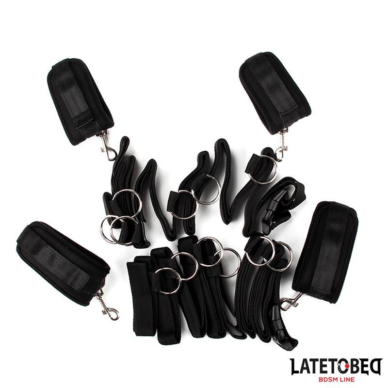 LATETOBED BDSM LINE - ATADURAS PARA LA CAMA CON 4 ENGANCHES