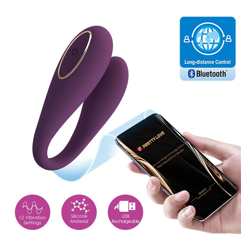 PRETTYLOVE - AUGUST VIBRADOR DE PAREJAS CON APP LILA
