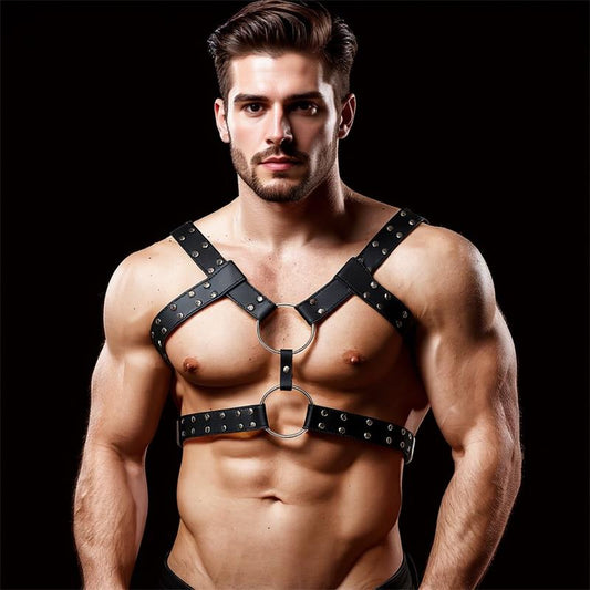 INTOYOU BDSM LINE - AURUM ARNÉS MASCULINO PARA BONDAGE CUERO VEGANO