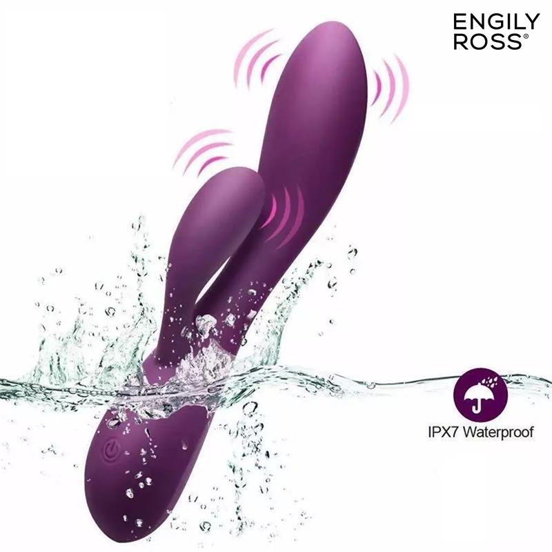 ENGILY ROSS - BACALL 3.0 VIBRADOR SILICONA LIQUIDA INYECTADA DOBLE MOTOR USB PÚRPURA