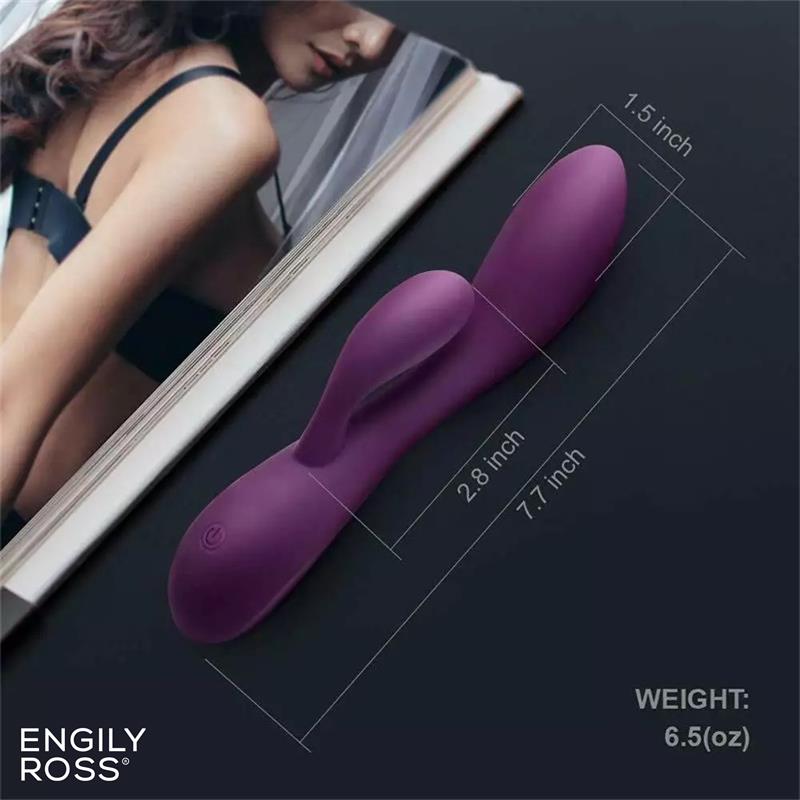 ENGILY ROSS - BACALL 3.0 VIBRADOR SILICONA LIQUIDA INYECTADA DOBLE MOTOR USB PÚRPURA