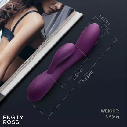 ENGILY ROSS - BACALL 3.0 VIBRADOR SILICONA LIQUIDA INYECTADA DOBLE MOTOR USB PÚRPURA