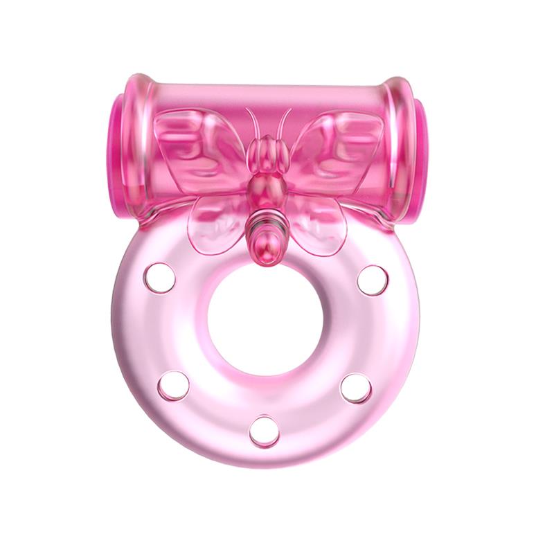 BAILE - ANILLO VIBRADOR CON PRESERVATIVO COLOR ROSA