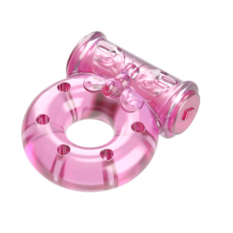BAILE - ANILLO VIBRADOR CON PRESERVATIVO COLOR ROSA