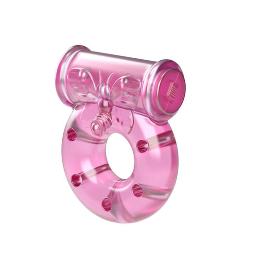BAILE - ANILLO VIBRADOR CON PRESERVATIVO COLOR ROSA