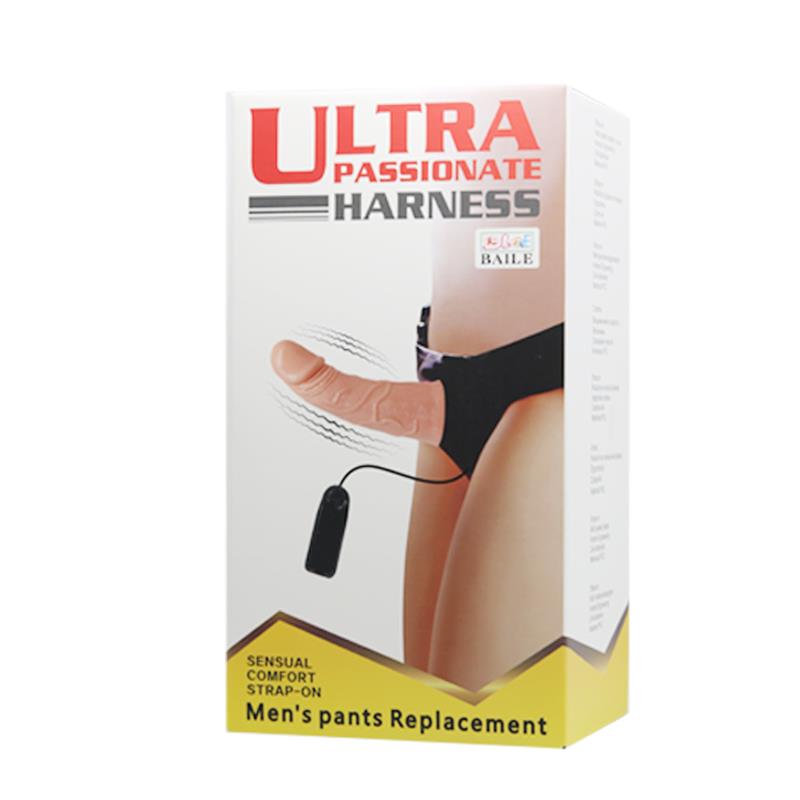 BAILE - ARNÉS CON DILDO VIBRADOR NATURAL 15 CM