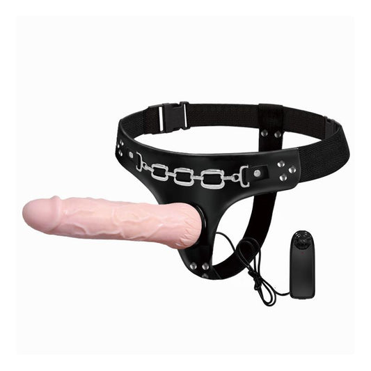 BAILE - ARNÉS CON DILDO VIBRADOR NATURAL 18.5 CM