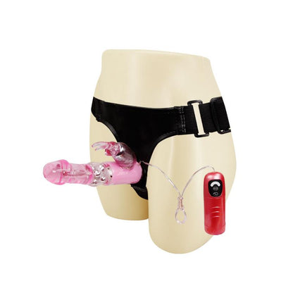 BAILE - ARNÉS CON DILDO VIBRADOR ROSA 18 CM
