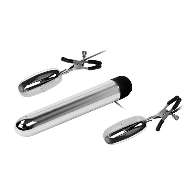 BAILE - SET BALA VIBRADOR Y PINZAS PARA PEZONES CON VIBRACIÓN TURBO