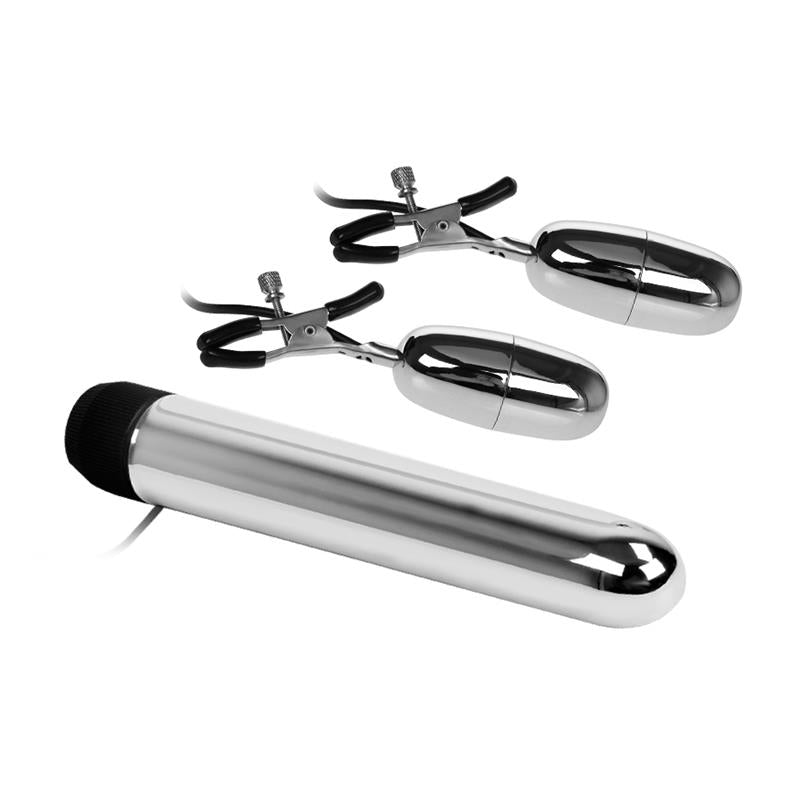 BAILE - SET BALA VIBRADOR Y PINZAS PARA PEZONES CON VIBRACIÓN TURBO