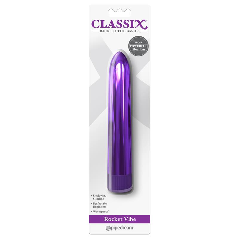 CLASSIX - BALA VIBRADORA PÚRPURA METÁLICO 18 CM
