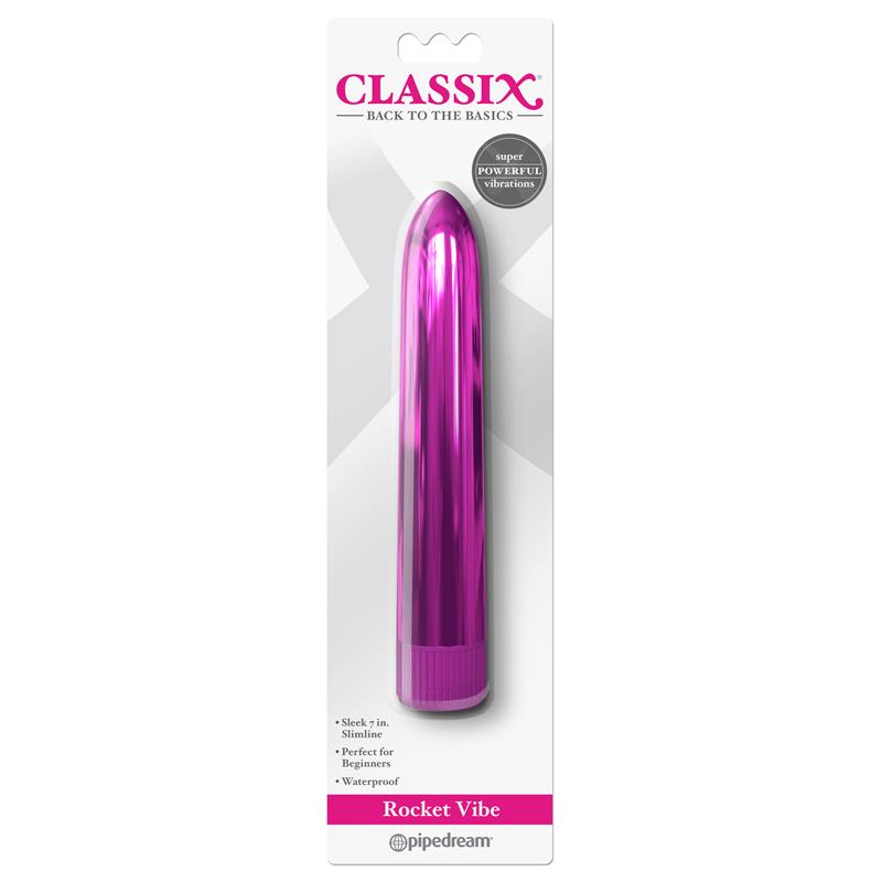 CLASSIX - BALA VIBRADORA ROSA METÁLICO 18 CM