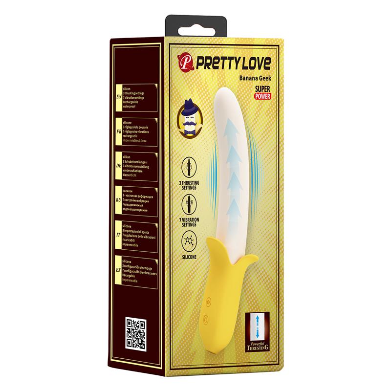 PRETTYLOVE - BANANA GEEK VIBRADOR CON THRUSTING USB