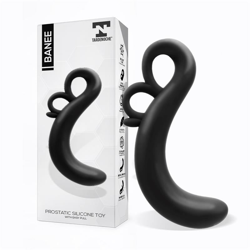 TARDENOCHE - BANEE ESTIMULADOR PROSTÁTICO DE FÁCIL EXTRACCIÓN SILICONA NEGRO