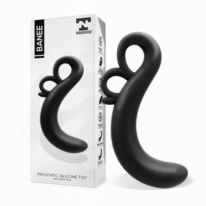 TARDENOCHE - BANEE ESTIMULADOR PROSTÁTICO DE FÁCIL EXTRACCIÓN SILICONA NEGRO