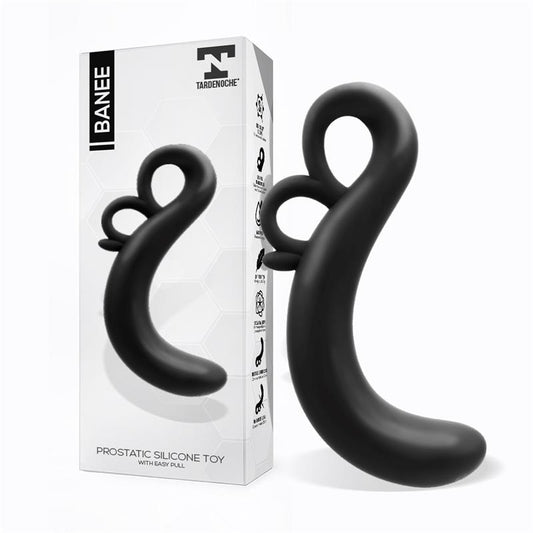 TARDENOCHE - BANEE ESTIMULADOR PROSTÁTICO DE FÁCIL EXTRACCIÓN SILICONA NEGRO
