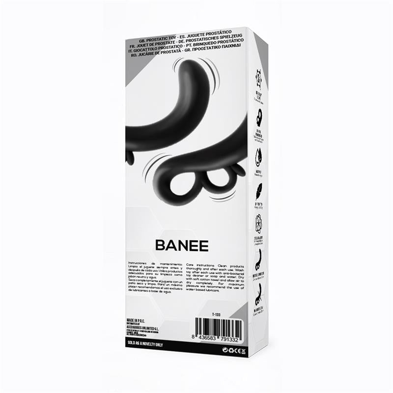 TARDENOCHE - BANEE ESTIMULADOR PROSTÁTICO DE FÁCIL EXTRACCIÓN SILICONA NEGRO